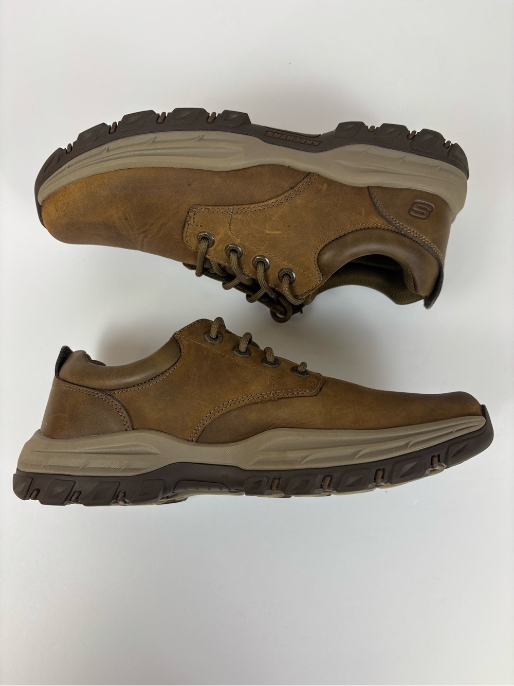Skechers Relaxed Fit Knowlson Leland Leather Sneakers Comfort Shoes Brown Size 9 - Picture 9 of 15